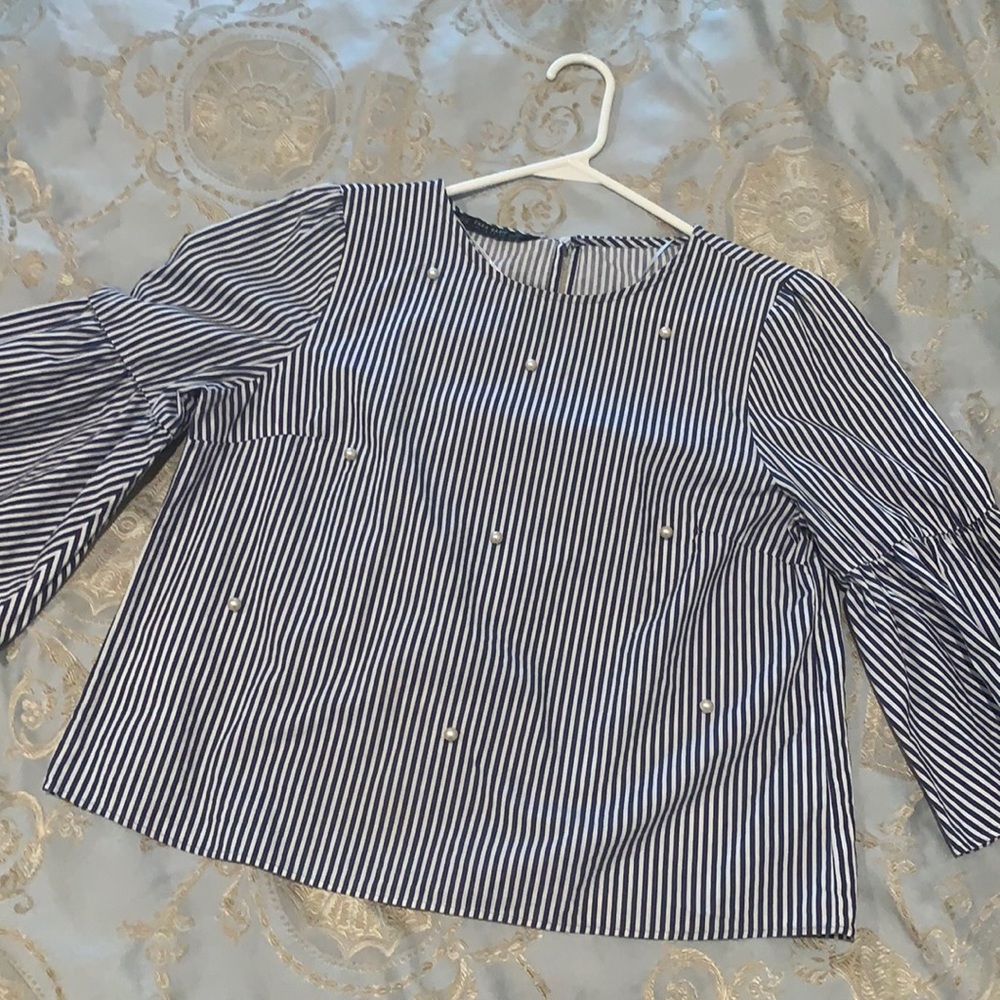Zara pearl detailed top